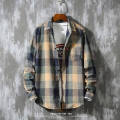 Plaid Shirt Men Long Sleeve Loose Large Size Trendy Casual Korean Shirt. 
