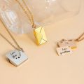 【2023NEW】Personalized Locket Necklace Small Envelope Locket Sentimental Gift Necklace Hidden Love Letter Secret Message 3D Jewelry Gift. 