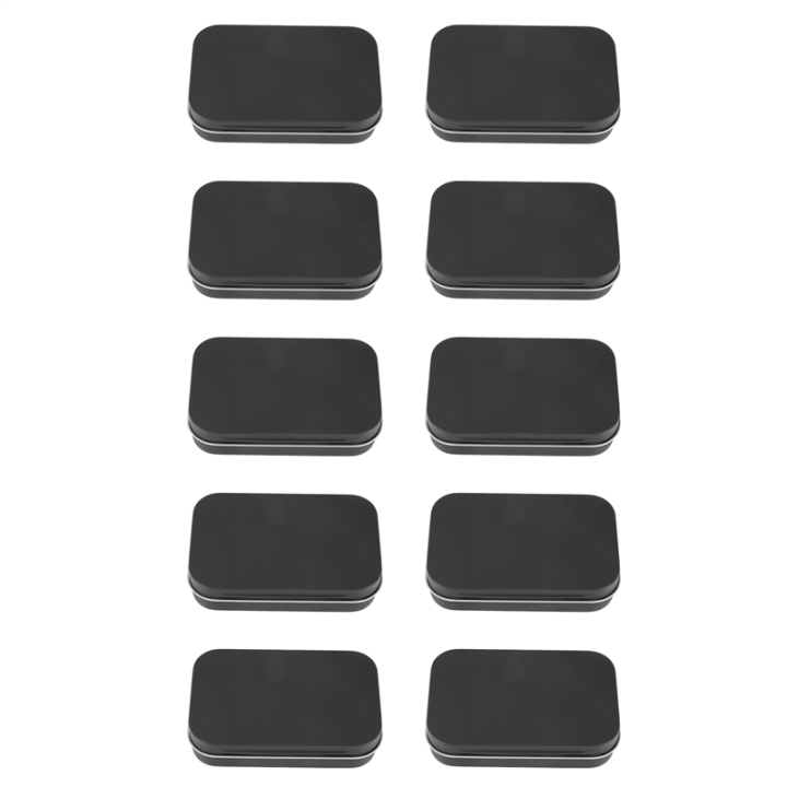 10 Pcs 95X60X21mm Black Tin Box Black Metal Box with Matte Candy Box Small Box