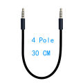 Universal Ipod Aux 4 Pole 3 Pole 3.5mm Male to Male MP3 MP4 AUX Audio Stereo Cable 20cm 30cm. 