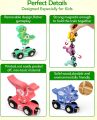 Wooden Mini Magnetic Train Set Children Early Education Magnetic Wooden Cartoon Train Toy Car For Toddlers. 