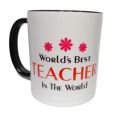 Gift "World Best Teacher In the World"| gift for Teacher Birthday, Teacher day| with black handle. 