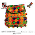 Multicolour Purse Hand Bag crafted with Embroidery & Sequins by ZENZ Sindhi Traditional Wear Embroidered Pouch. 