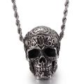 Retro Stainless Steel Mens Punk Skull Pendant Necklace For Men Domineering Halloween Accessories Gothic Biker Jewelry Male New. 