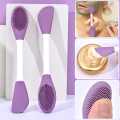 Silicone Double Head Mask Brush, Silicone Face Wash Brush, Mud Film Special Scraper Applicator, Facial Cleansing Brush, Cleaning Tool. 