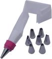 Silicone Icing Cream Pastry Bag and 6 Pcs Piping Nozzle Set for Cake Decorating, Stainless Steel. 