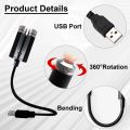 USB Car Roof Star Night Lights Projector, Sound Activated 3 Modes 2 in 1 Interior Car Roof Lights, Adjustable Romantic Portable Car LED Light Decorations for Car, Ceiling, Bedroom (Red/Purple). 