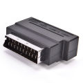 SCART Adaptor AV Block To 3 RCA Phono Composite S-Video With In/Out Switch GOLD. 