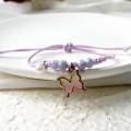 Pendant Ceramic Braided Bracelet Jewelry Butterfly and Flower Alloy Charm Bracelets for women. 