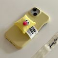ins Wind Emoji Pillow Mobile Phone Holder for Apple 14promax Phone case iphone13 Leather Pattern 12/15. 