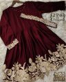 The Stylish Embroidered Sil belt Frock available in 3 Different Colour. 