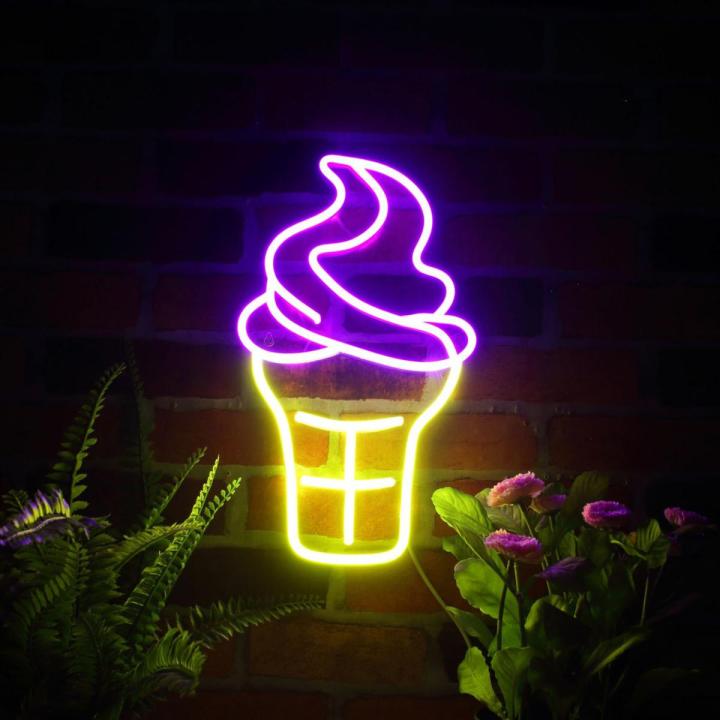 Cone Neon Logo board glow Neon light wall Signboards LED sign boards for Shop restaurant room decoration