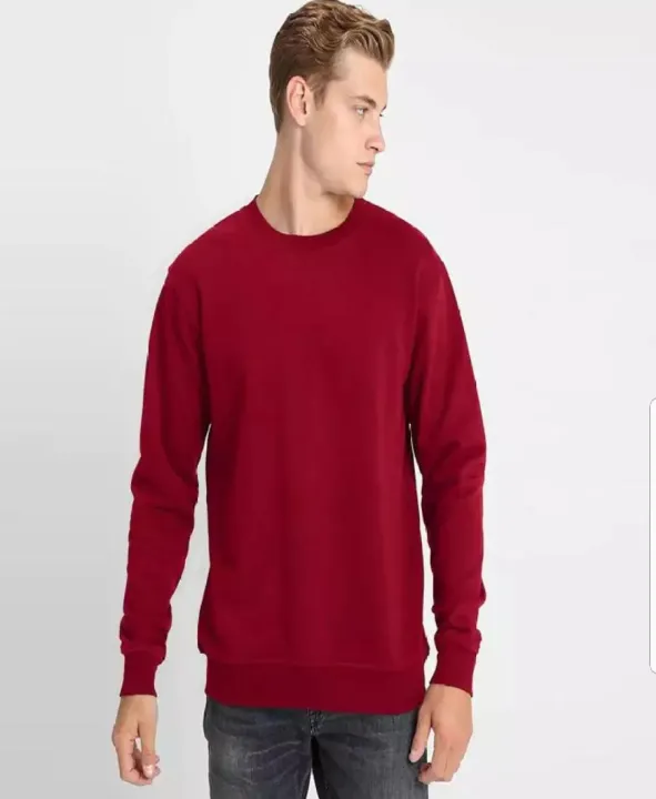 Red%20Fleece%20Plain%20Sweat%20Shirt%20for%20Him%20-%20Image%202