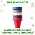 5 Pcs Colorful Unbreakable Fiber Plastic Pots For Flowers & Plants | Imported Pots | Unbreakable Fiber Plastic. 