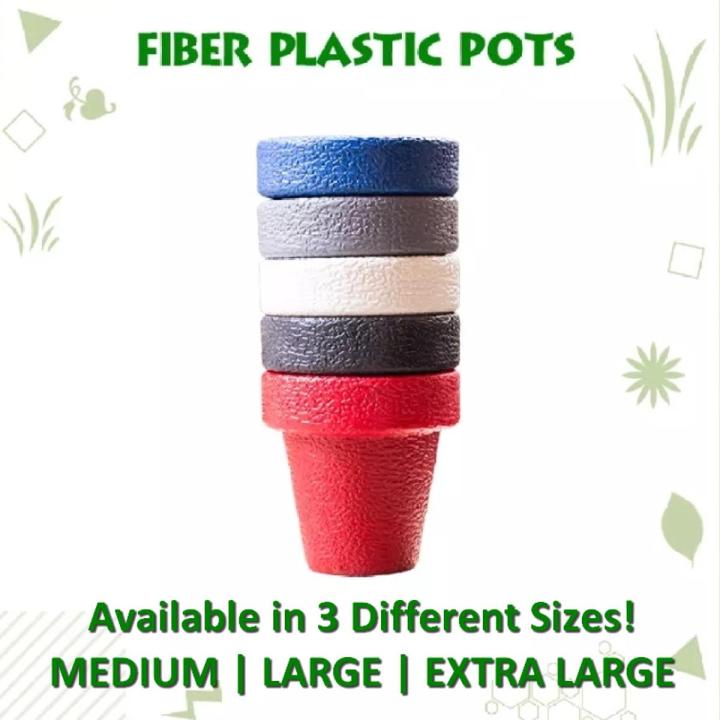 5 Pcs Colorful Unbreakable Fiber Plastic Pots For Flowers & Plants | Imported Pots | Unbreakable Fiber Plastic