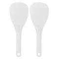 2X Kitchen Dotted White Plastic Flat Rice Scoop Paddle Meal Spoon. 