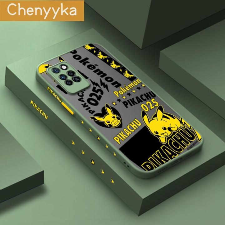chenyyka For Infinix Note 10 Pro Infinix Note 10 Pro NFC Case Fashion Case Fashion Cool Pikachu Pattern Thin Shockproof Frosted Transparent Hard Cases Silicone Back Cover