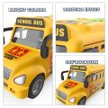 School Bus Van Toy For Kids Yellow School Pickup Van With Music & Flashlights 360 Degree Rotation Bump & Go Force Baby Toddler Handy Interactive Toy. 