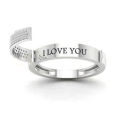 Secret Love Hidden Message "I Love You" Crystal Promise Ring - Free Size. 