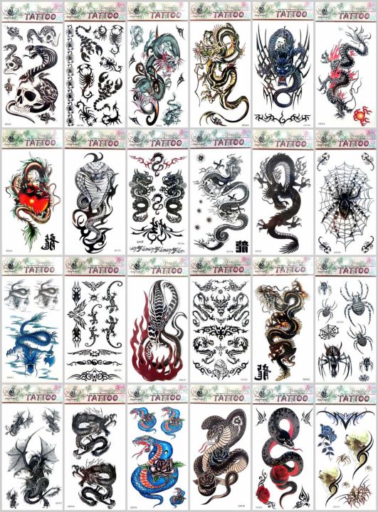 Random Tattoo Designs Body  Art Stickers for Fun  Party Kids Birthday Return Gifts  10 Different Temporary Tattoos