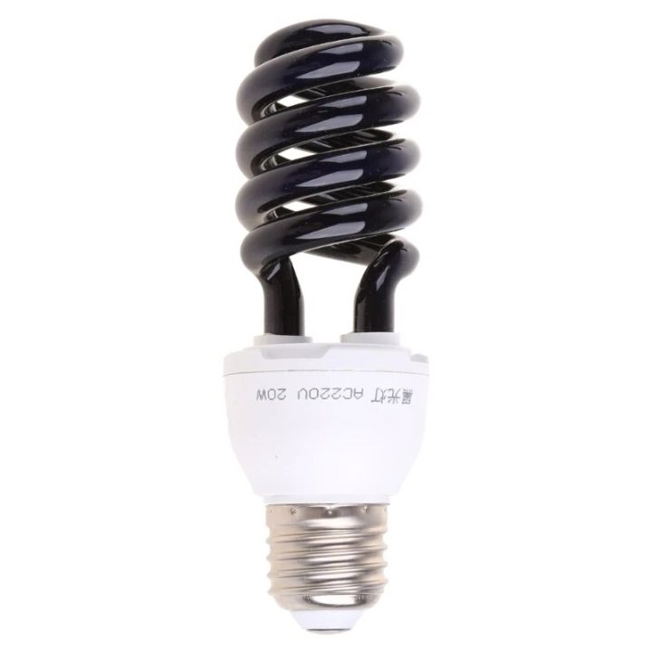 220V 20W E27 Fluorescent Blacklight CFL Light Bulb Lamp Replacement UV Light Lamp Fly Trap