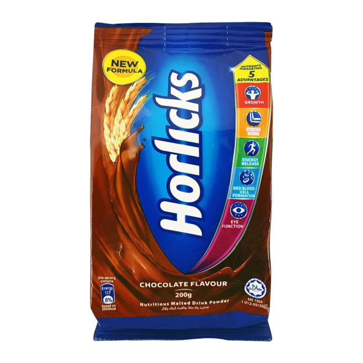 Horlicks Chocolate Drinking Powder, 200gm Pouch