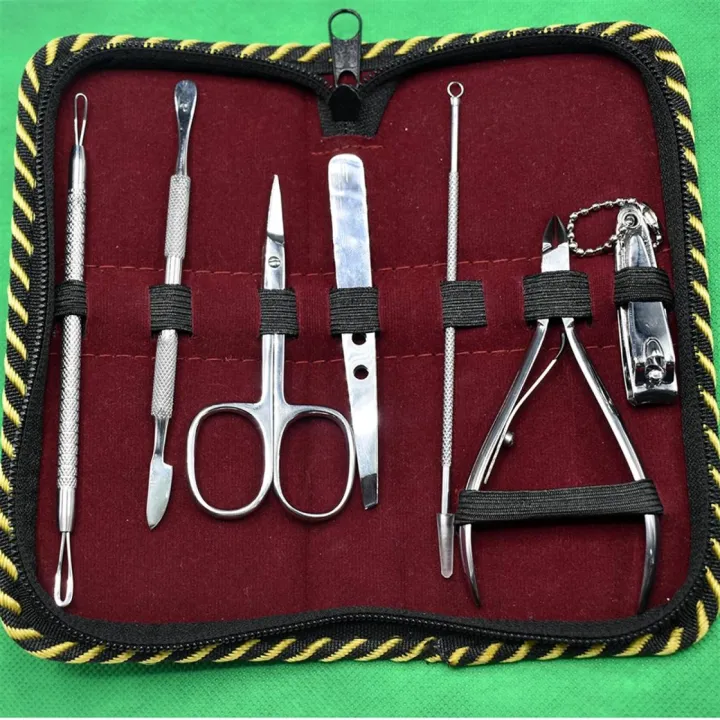 8%20Pieces%20Manicure%20Pedicure%20Grooming%20Kit%20Set%20For%20Professional%20Finger%20&%20Toe%20Nail%20Care%20Scissors%20Clipper%20with%20Leather%20Case%20Stainless%20Steel%20Portable%20Travel%20Nail%20Kit%20For%20Men%20and%20Women%20-%20Image%202