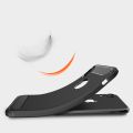 For iPhone XR Brushed Texture Carbon Fiber Shockproof TPU Protective Back Case. 