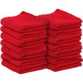Shop Towels 100% Cotton Reusable Commercial Grade 13 x 13 Inches (Red, 100) By Fast Forward. 