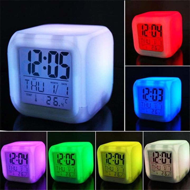 Led Stand Up Table Clock Original Digital Table Clock 7 Color Changing Led Lights Big Size Big ...