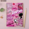 Barbie Aesthetic - A4 Spiral Notebook with Plastic Sheet. 