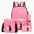 4pcs backpack Children School Bags For Girls Boys Canvas SchoolBag Fashion Kids Backpack Teenager Rucksack Cute backpack child. 