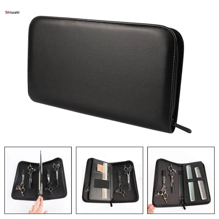 Pouch Scissors Organizer Bag Waterproof Hair Tools Pouch Cases Large Capacity PU Leather Barber Scissors Tool for Make up Specialist