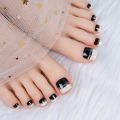 24pcs False Toenails 2023 Fashion Press On Toenails Artificial Feet Nails Women Girls Glitter Crystal Design Toe Nail Art Tool. 