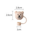 Silicone Straw Cover Adorable Bear-shaped Silicone Straw Lid for Home Party Decoration Reusable Dust-proof Durable Silicone Straw Accessory. 