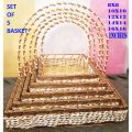 Beautiful Hand Made Square Baskets for Gifts & Multipurpose Set of 5. 