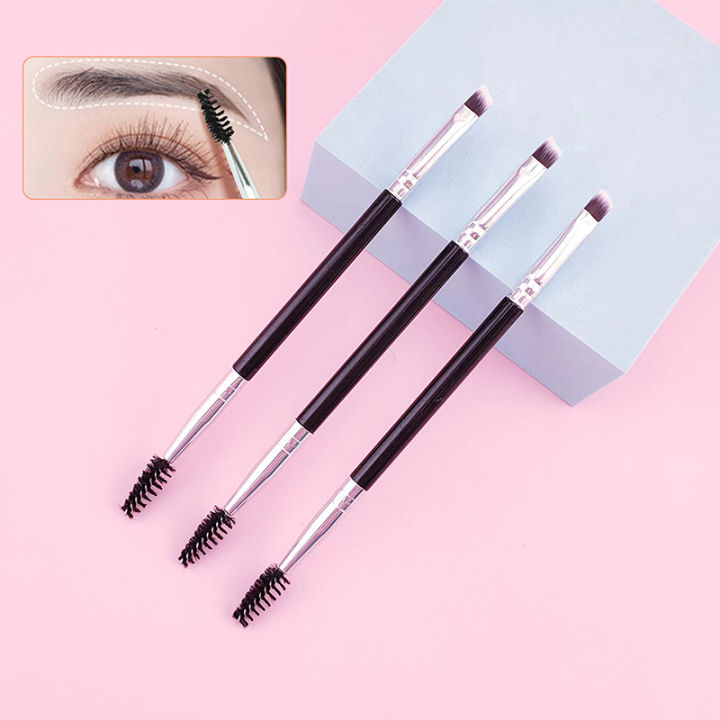 Eyebrow Brush Eyelash Comb Makeup Brushes Dual Ended Angled Brush Spoolie Brush Luolong