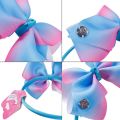 Jojo Siwa Rainbow Printed Ribbon Hair Bows Hairband For Girls Boutique JOJO BOWS Headbands Children Hair Accessories. 