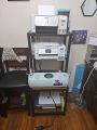 Printer Stand with Storage Shelf, 49.2 inch Large Tall 4 Tier Printer Table for Home Office Organization Space Saving Desk Rack for Printer Computer CPU Shredder. 