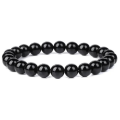 High-Quality Natural Stone Bracelets For Men, Couple Distance Beads Black Lava Rock Stone, White Stretch Charm Strand Bracelet For Boys And Girls, Men Jewelry. 