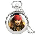 Pirates of the Caribbean Captain Jack Pattern Pocket Watch Men Necklace Fob Watches for Kid Children Boys Clock Gifts. 
