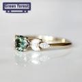 Green forest Ring Transparent Fine Workmanship Geometric Finger Ring. 