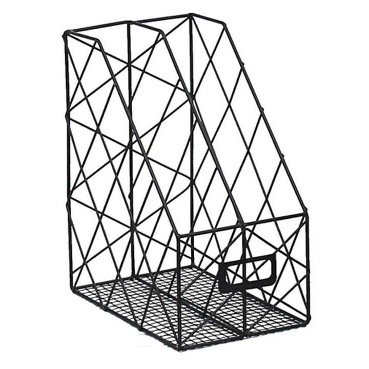 vertical rack metal wire magazine holder desk file folder organizer Magazine Holder document storage compact