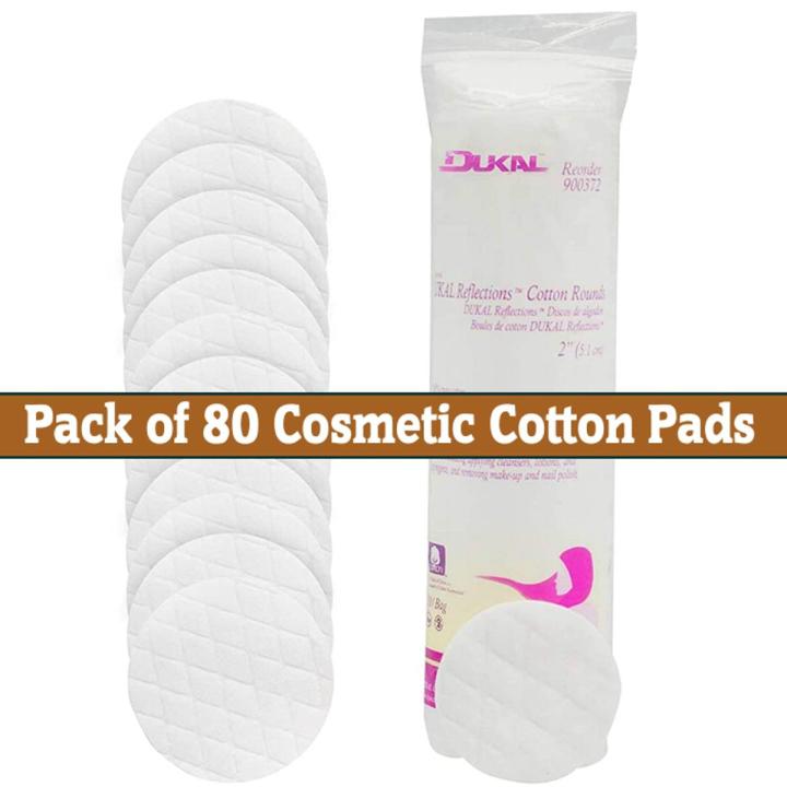 Pack of 80 Cosmetic Cotton Pads for Face. 100% Cotton Makeup Pads for Procedures. Facial Makeup Remover