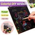 Art Bundle Kids Stationery magic Notebook Sketch Scratch Paper Note Drawing Book. 