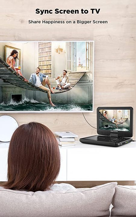 DBPOWER%2012.5"%20Portable%20DVD%20Player%20with%2010.5"%20Swivel%20Screen,%20Built-in%205%20Hours%20Rechargeable%20Battery,%20Supports%20All%20Region,%20Earphone/SD%20Card/USB/AV-in/AV-out%20(Black)%20-%20Image%205