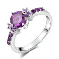 Purple Austrian Crystal Wedding & Engagement Rings No 9. 