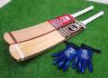 Original Coconut Wood Cricket Bat for Tape Ball – Strong Grip & High Performance - JD TM Edition - With Free Pair of Gloves. 