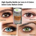 1 Pair of Soft Contact Color Lenses Eye Makeup - Blue Hazel Green Gray with FREE Lenses Solution, Container and Bag. 