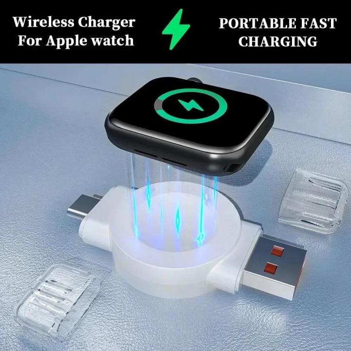 durablePortable Dock Fast Charge Bottom 6 5 4 Watch Cord Charger Ipple WGalaxy 2-in-1 Mini Watch No 6 5 Ultra 7 3 USB Type C for Samsung 5 Aatch